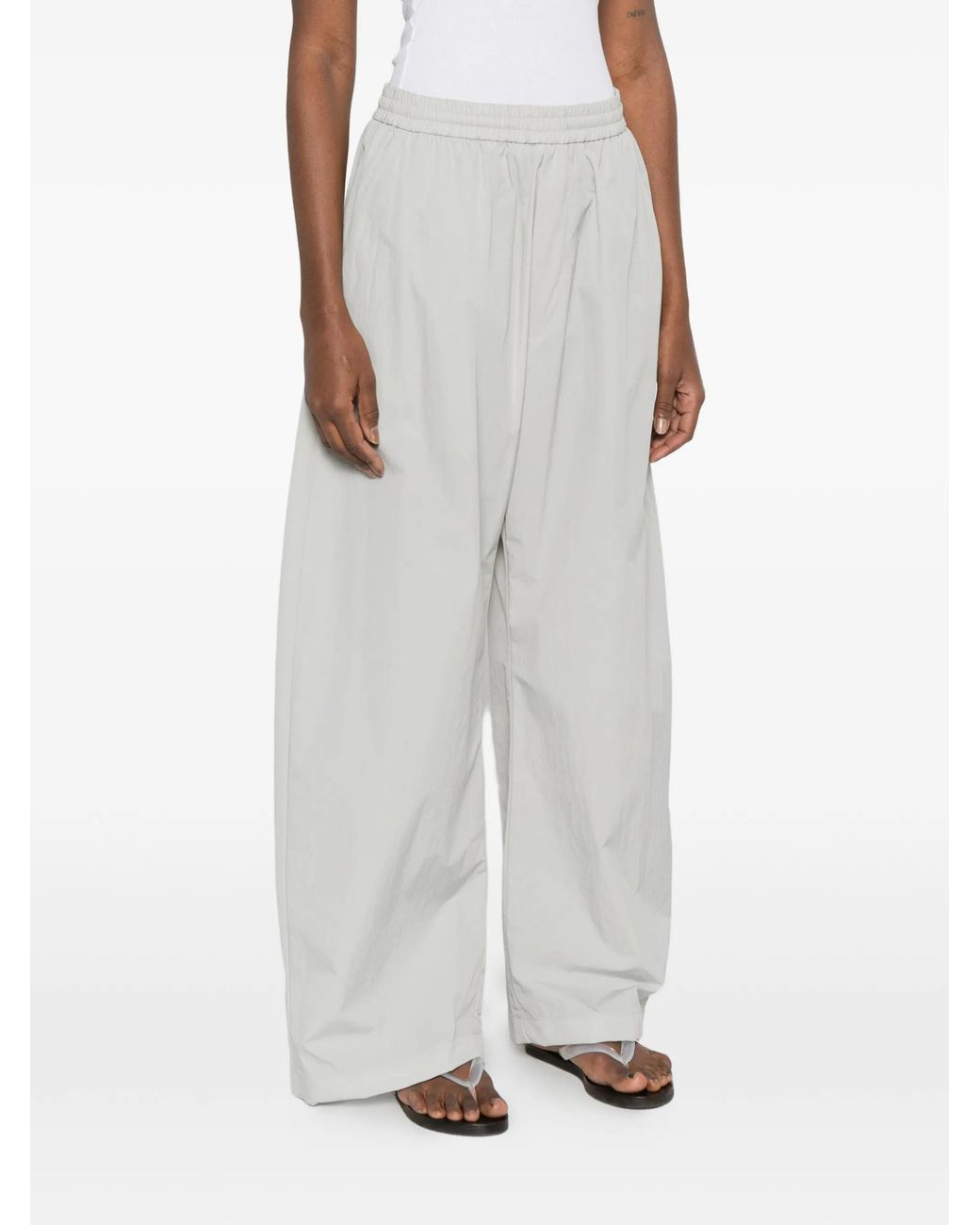 MM6 by Maison Margiela Gray Elasticated-Waist Wide-Leg Trousers