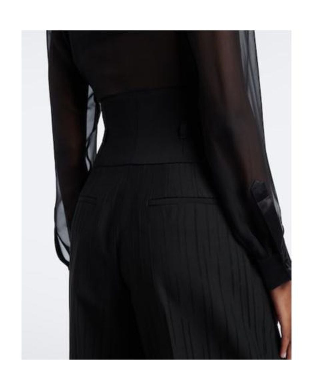 Dolce & Gabbana Black Pinstripe Wide-Leg Pants