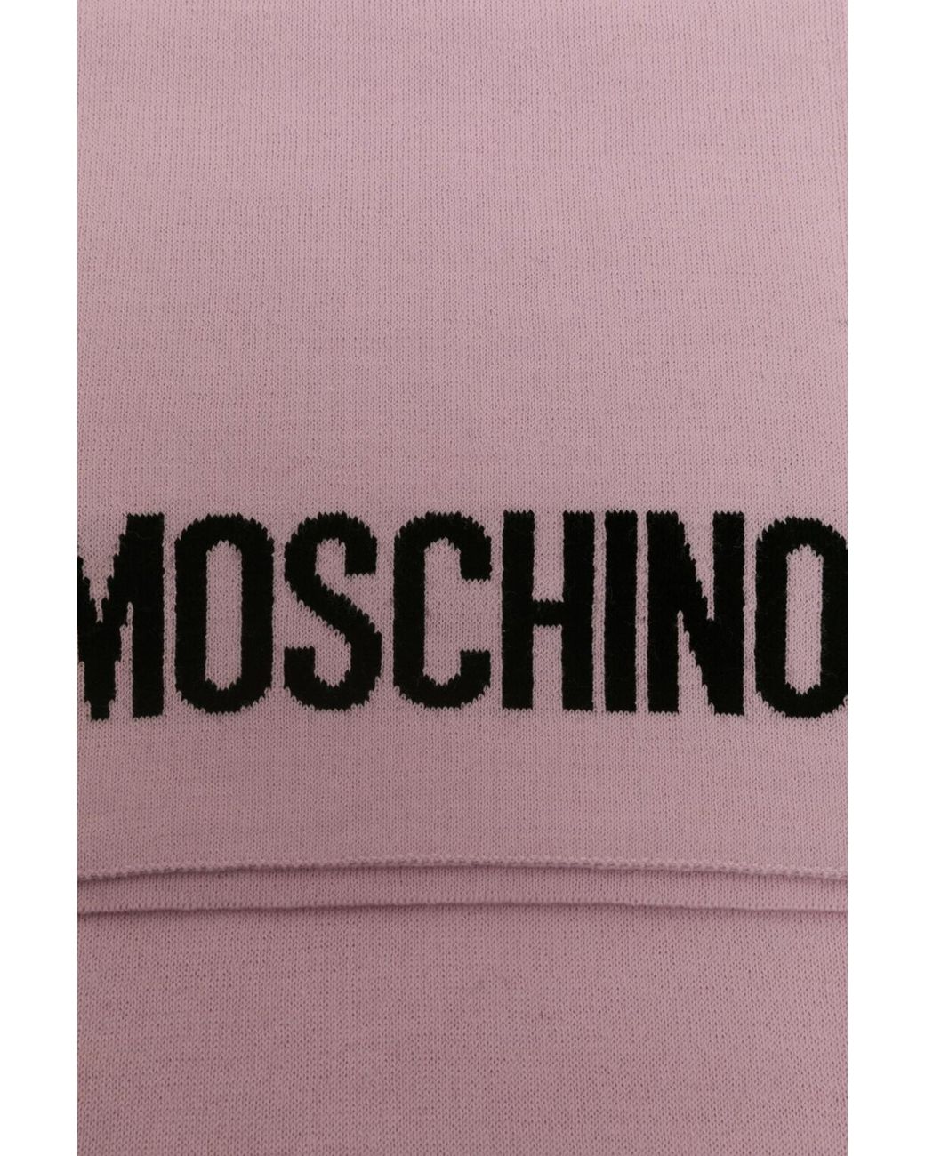 Moschino Pink Teddy Bear Pattern Scarf for men