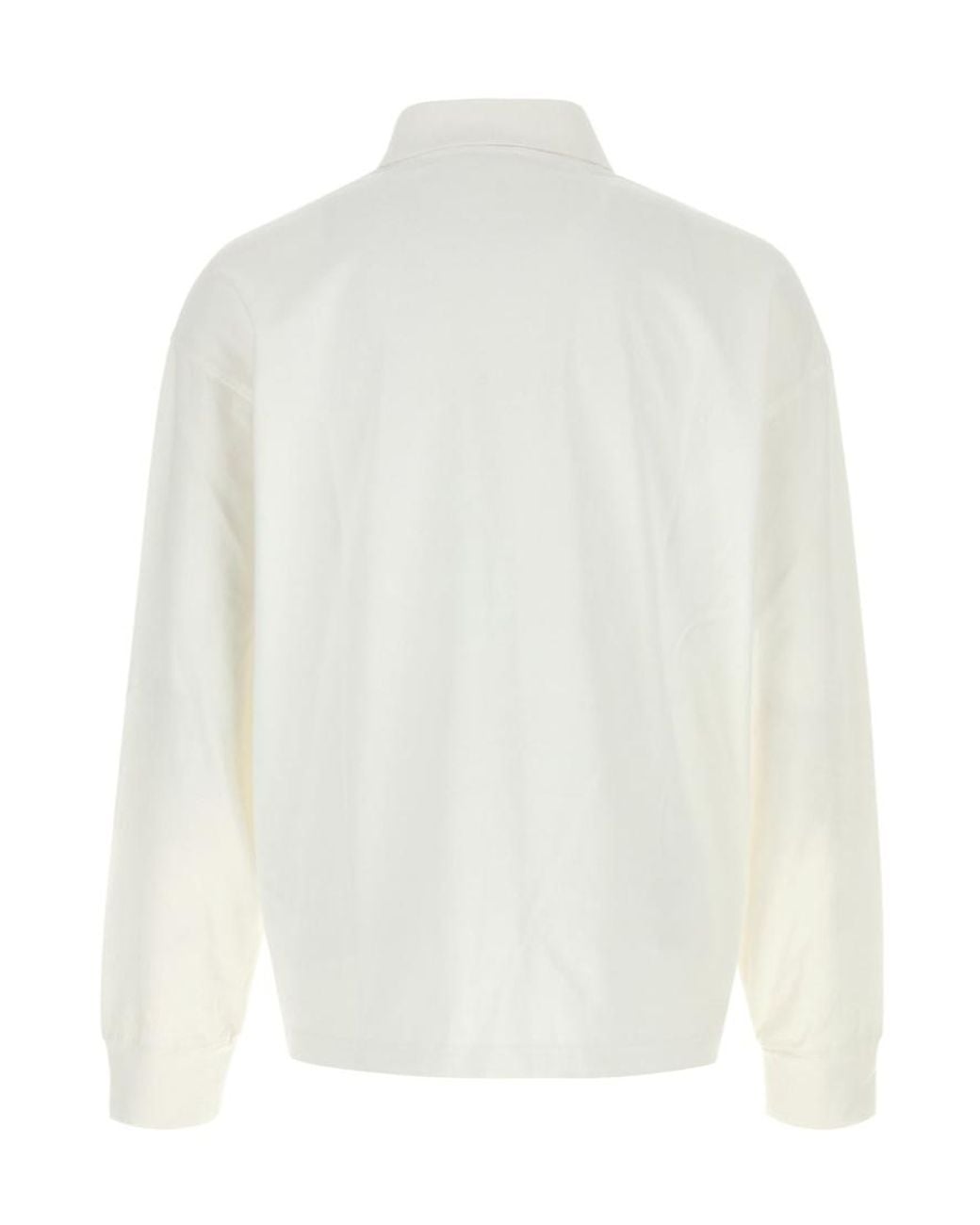 A.P.C. White Alexis Logo Long-Sleeve Polo Shirt for men