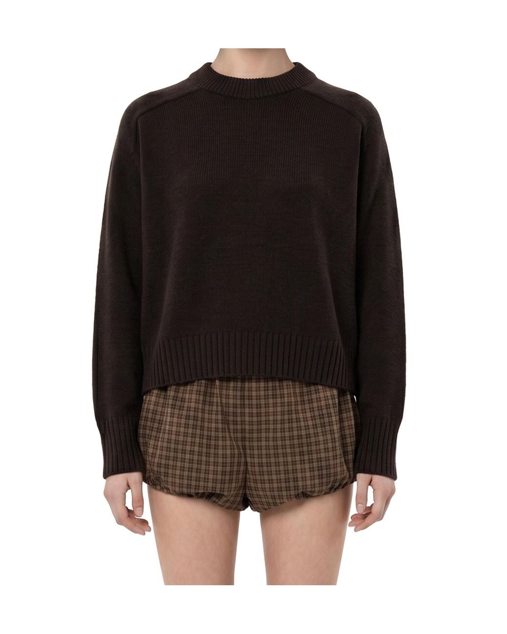 Soeur Black Will Ribbed Crewneck Knitted Sweater