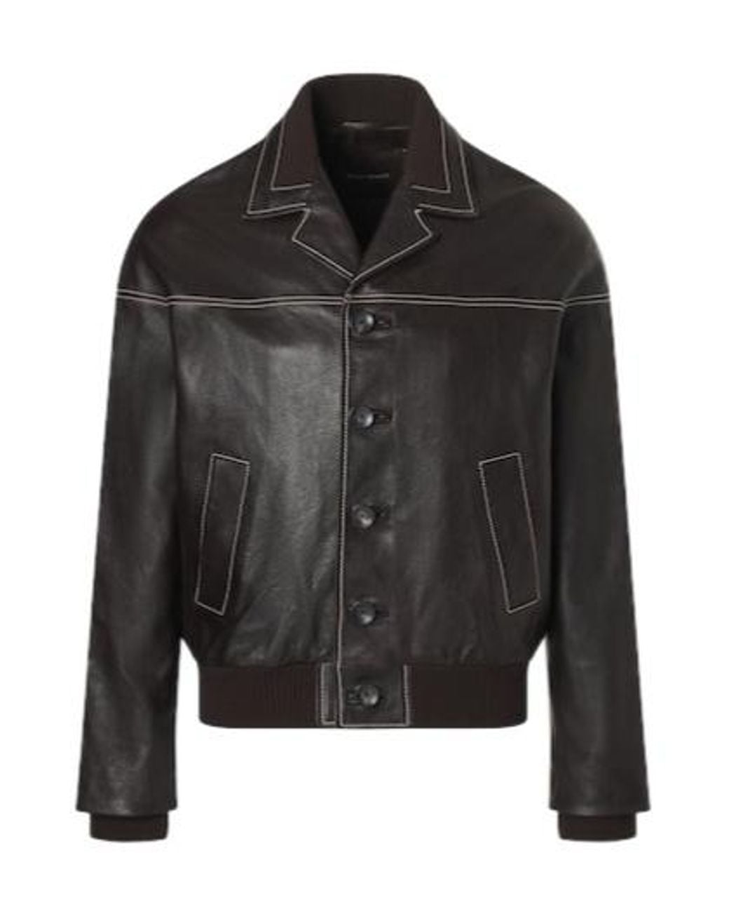 Wales Bonner Black Time Leather Jacket for men