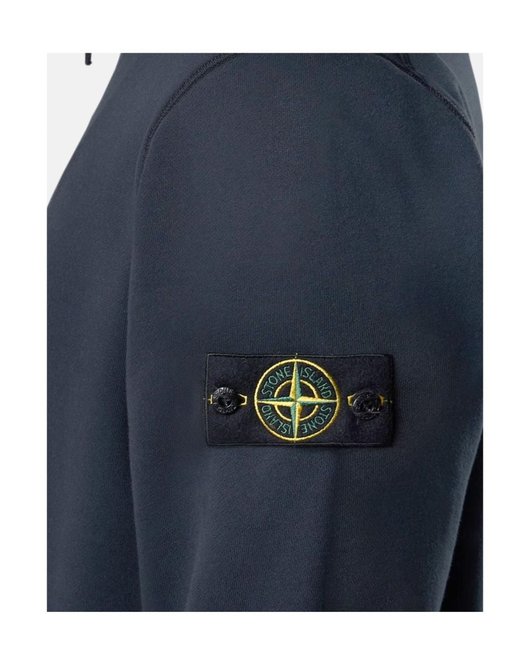 Stone Island Blue Half Zip Stand Collar Sweatshirt for men