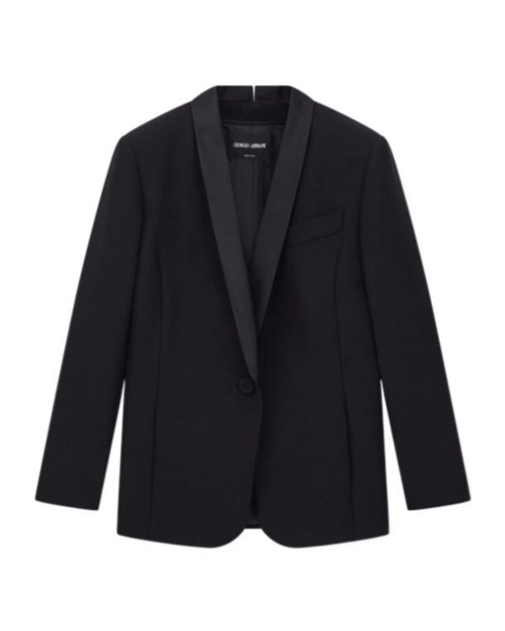 Giorgio Armani Blue Satin-Lapel Single-Breasted Jacket