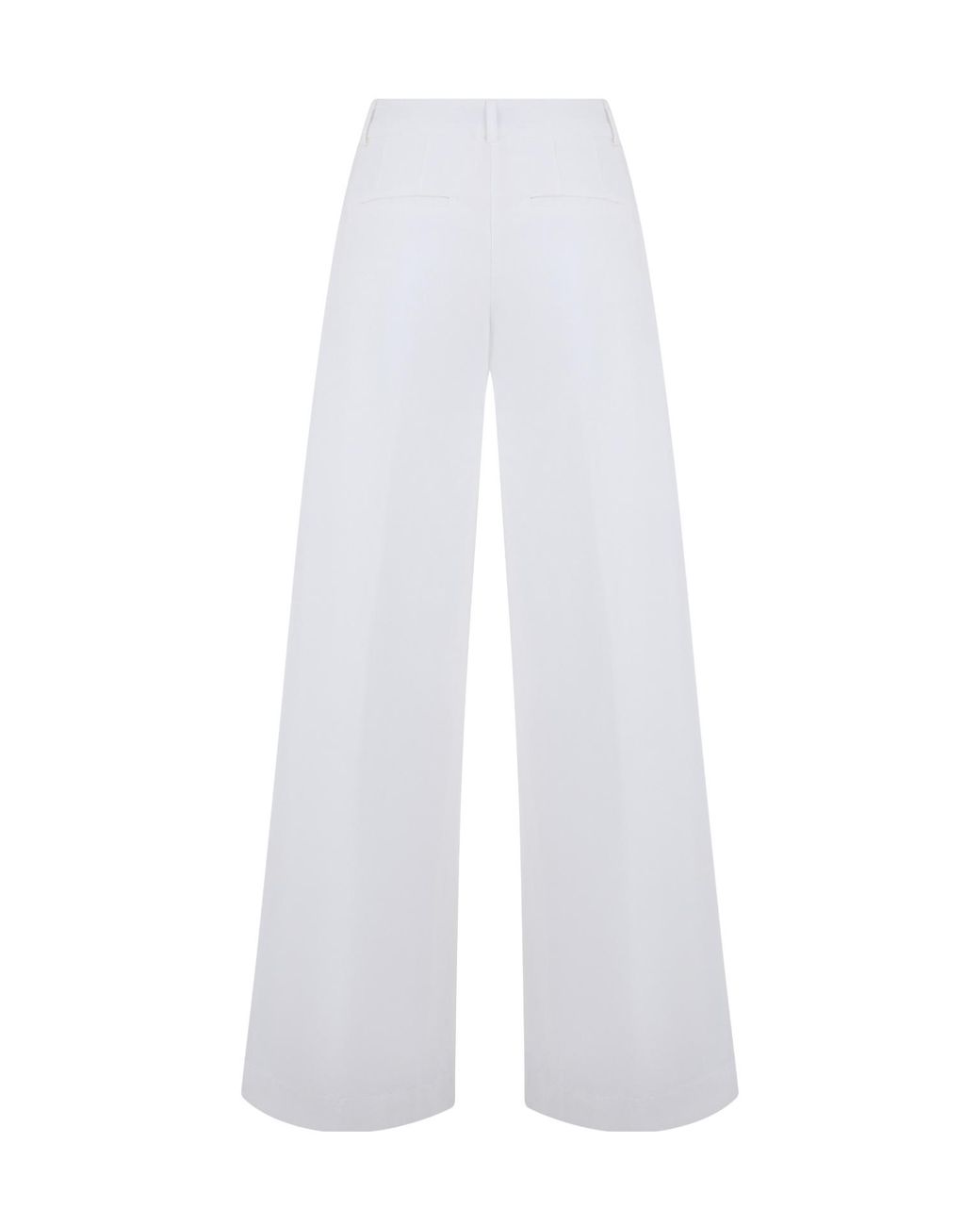 Peserico White High-Waist Wide-Leg Pants