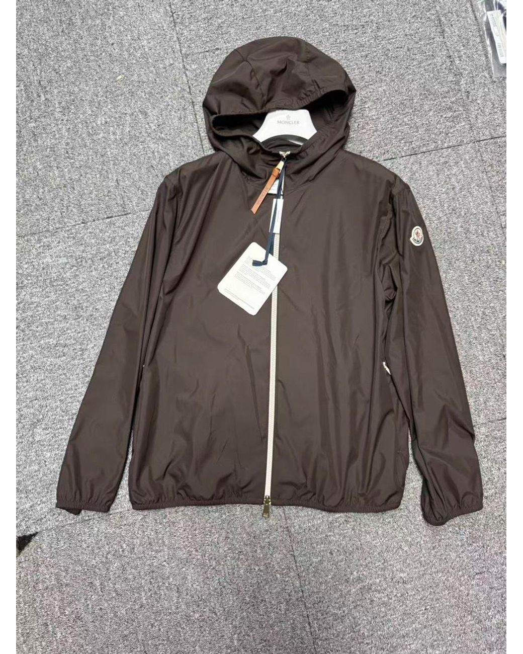 Moncler Brown Zip-Up Hooded Jacket