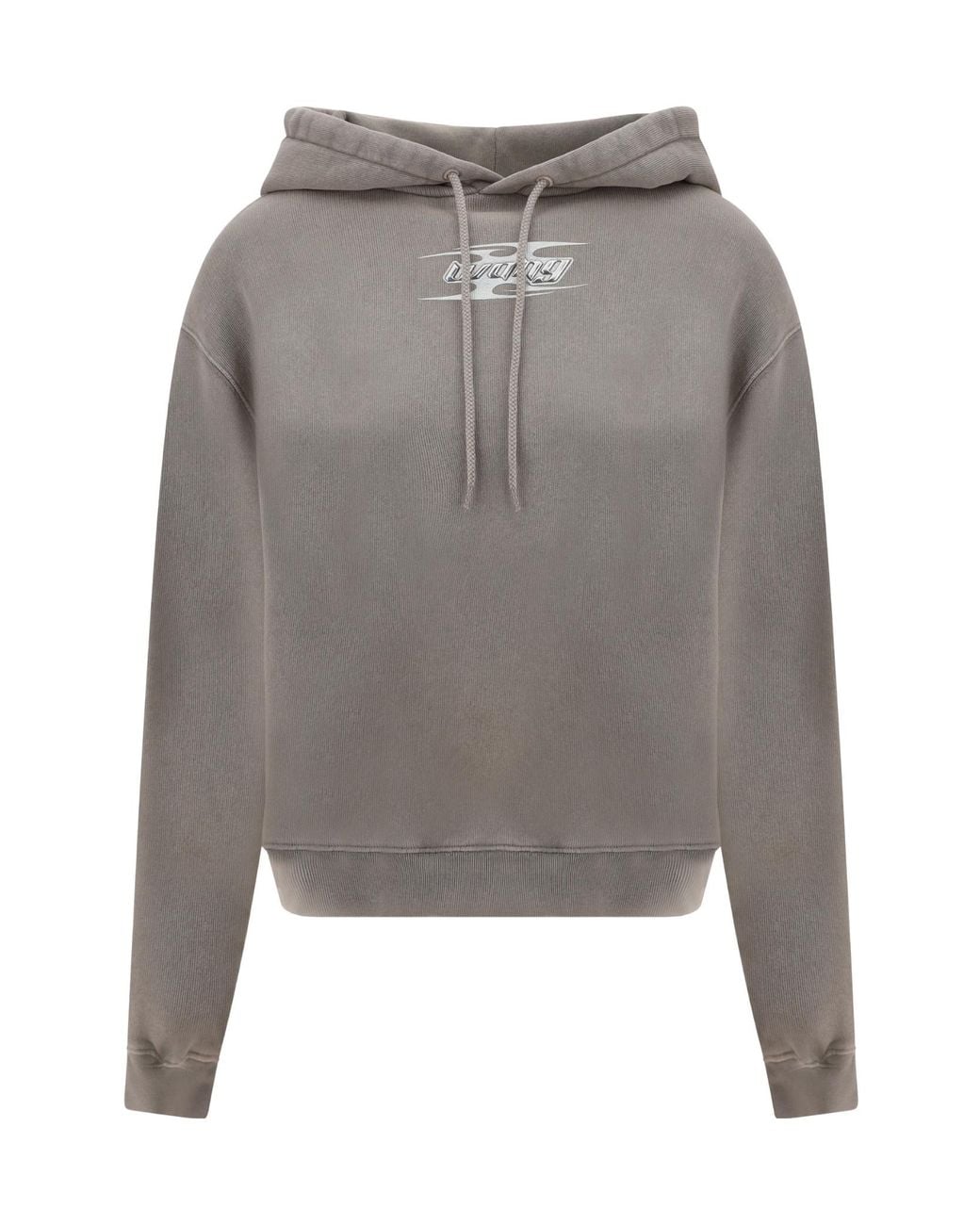Alexander Wang Gray T By Blade Logo Embossed Hoodie