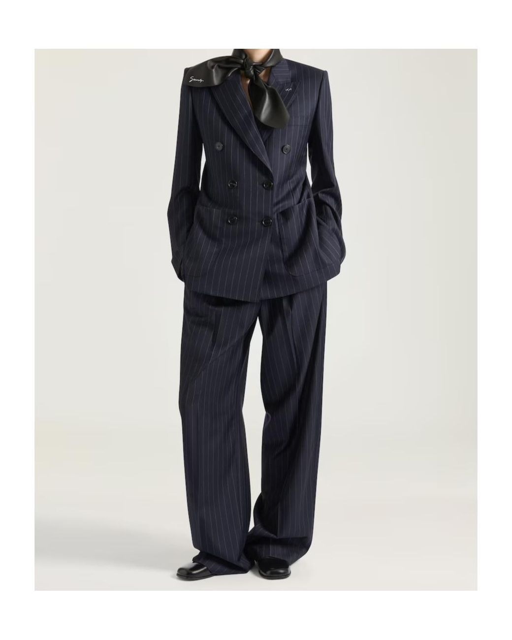 Givenchy Blue Double Pleat Striped Pants