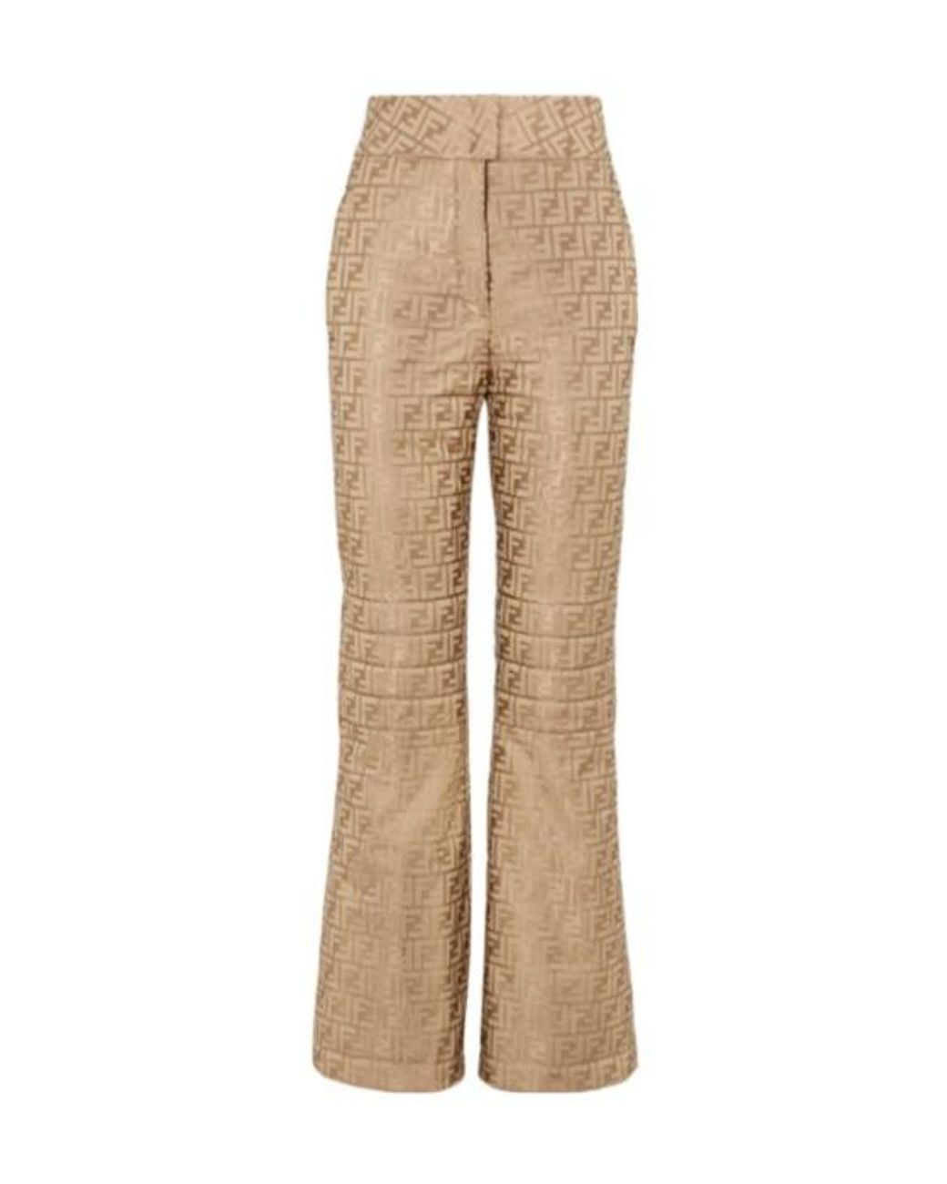 Fendi Natural Monogrammed High-Waisted Ski Pants