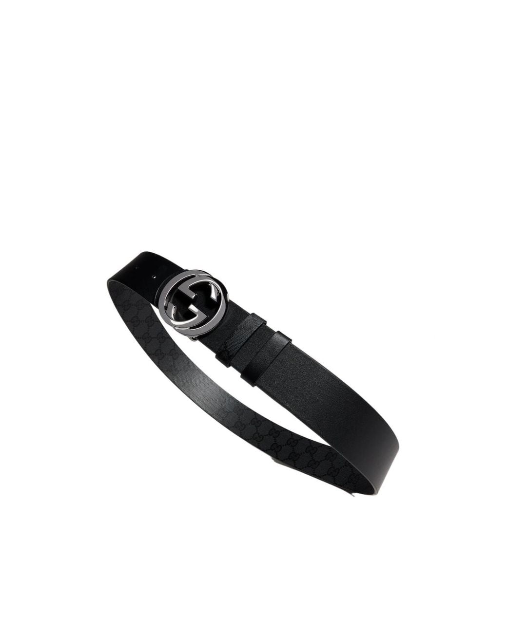 Gucci Black Reversible Belt With Interlocking G Buckle for men