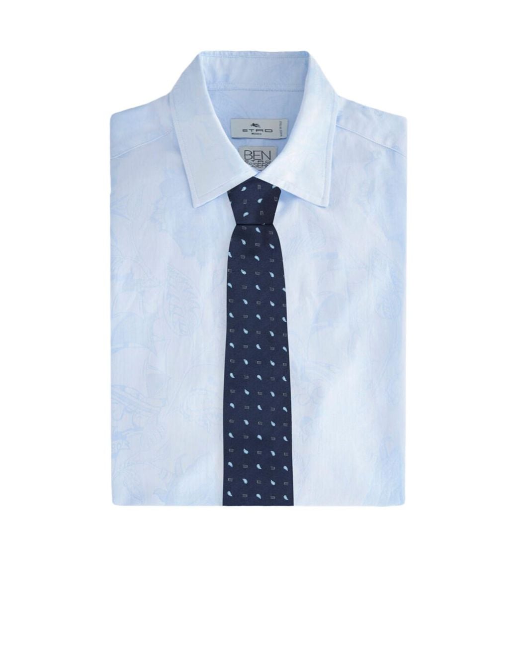 Etro Blue Logo Patch Pointed Tie for men