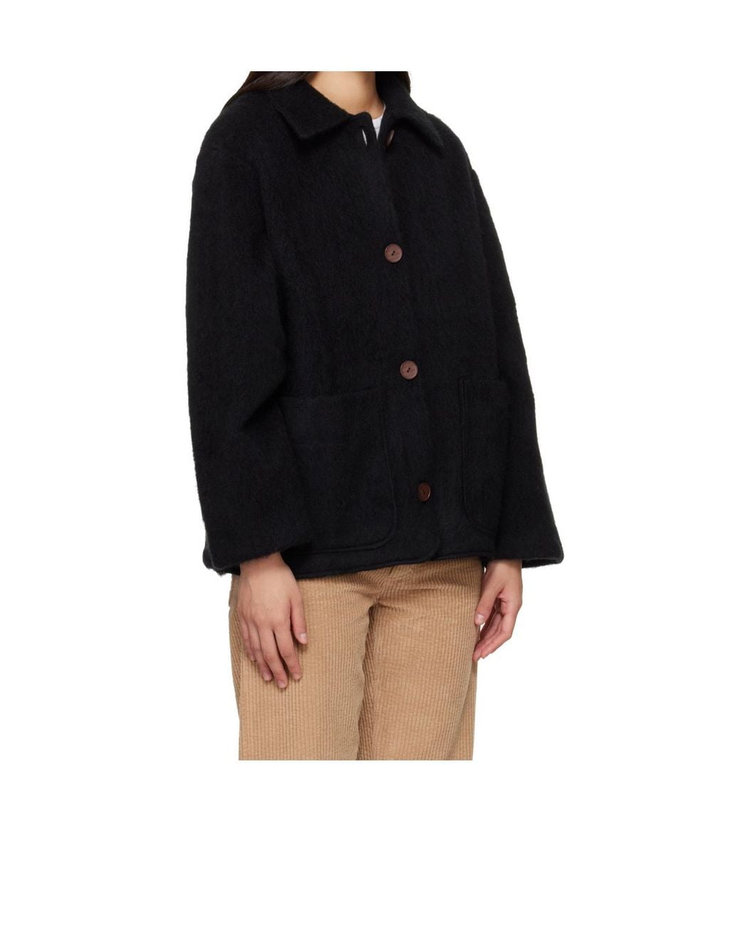 Baserange Black Single-Breasted Jacket
