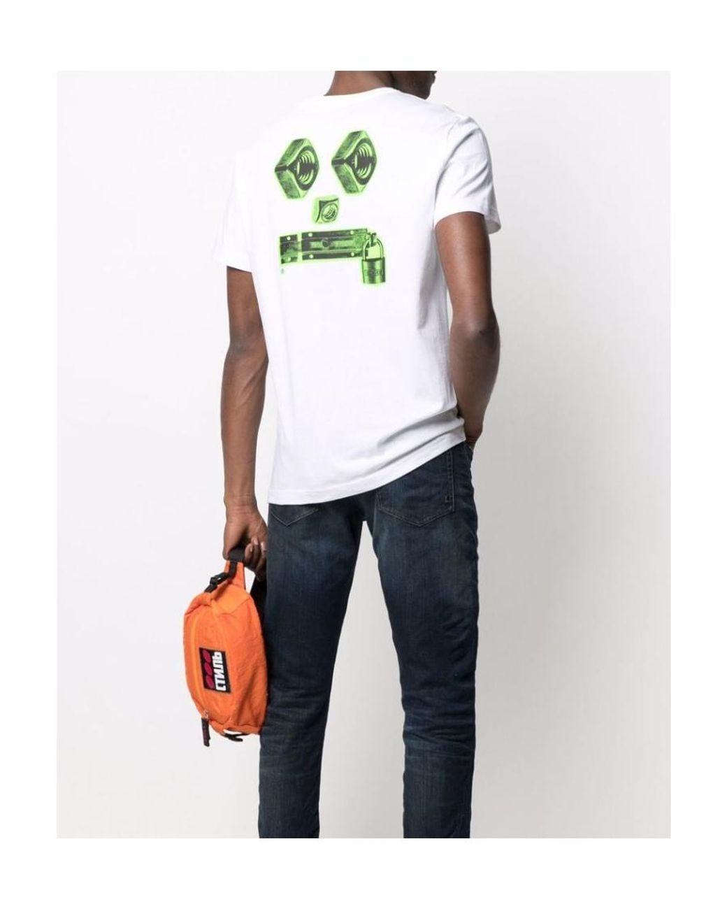 DIESEL White Equation-Print-Label T-Shirt for men