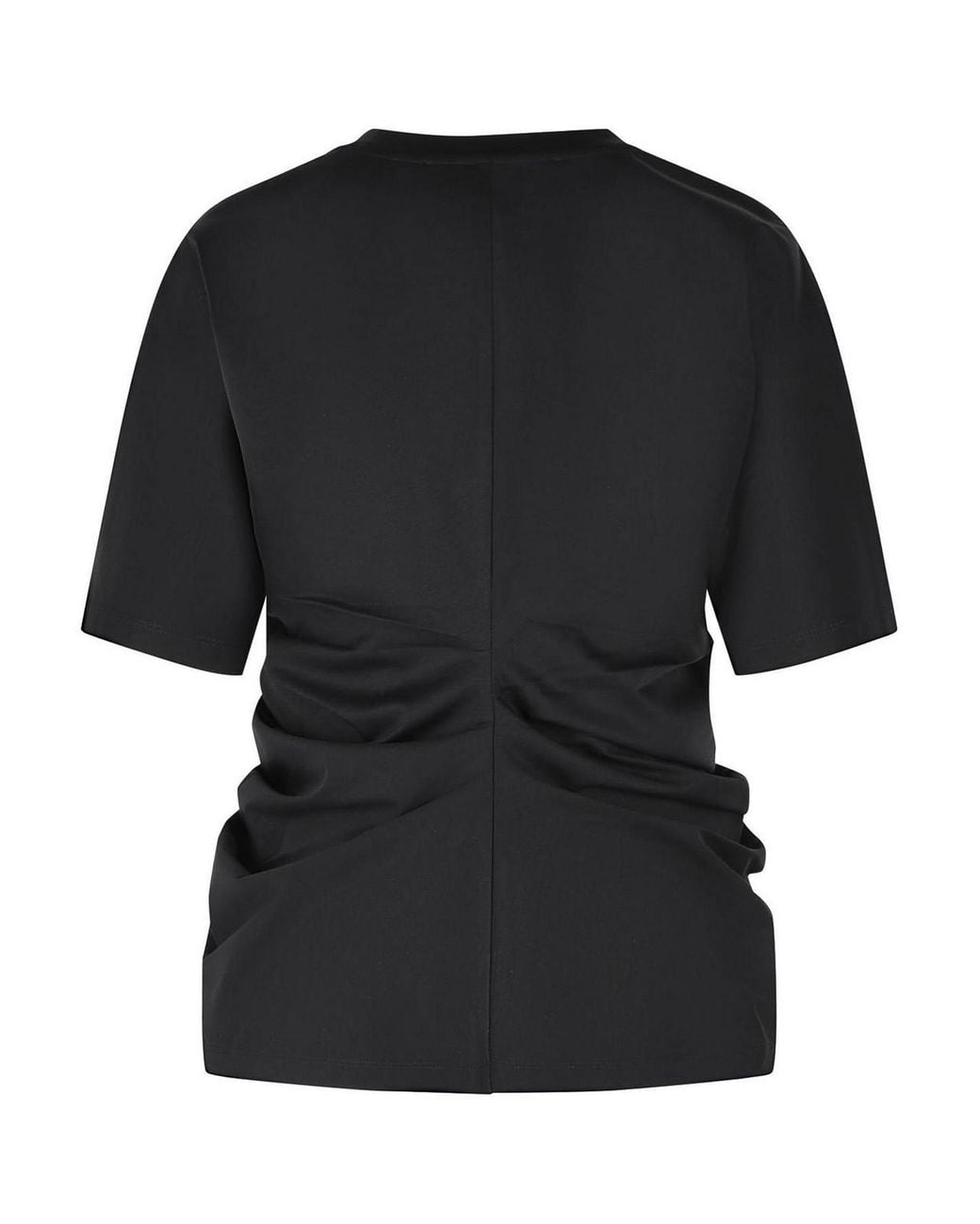 Rohe Black Draped Cotton-Blend T-Shirt