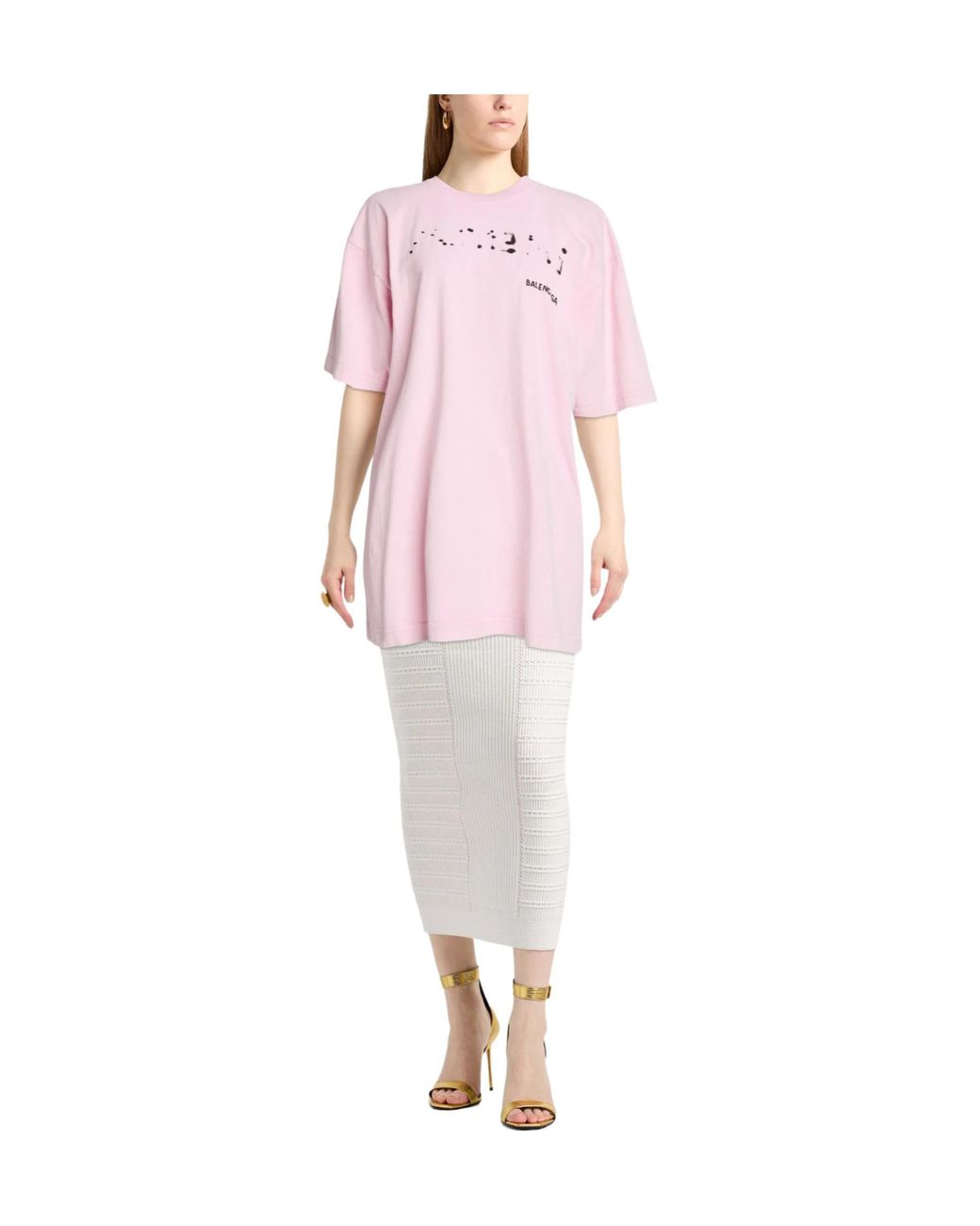 Balenciaga Pink Oversized Short-Sleeve T-Shirt