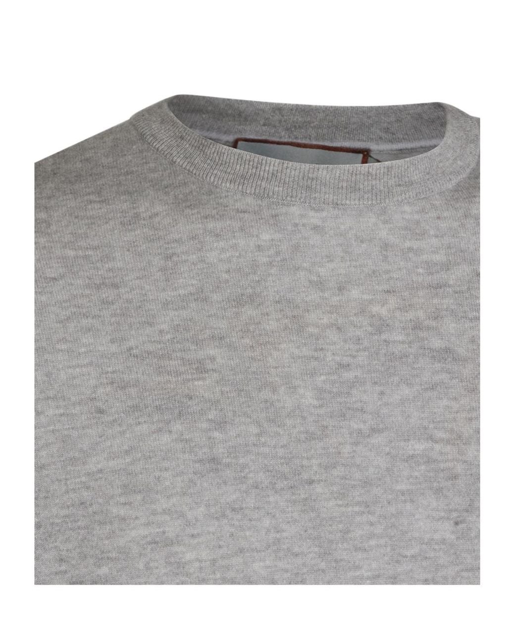 Canali Gray Crew-Neck Knitted Sweater for men