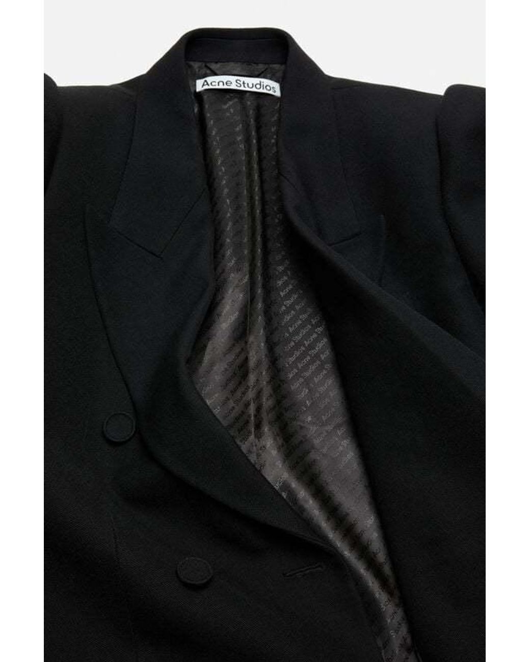 Acne Black Double Breasted Tailored Blazer