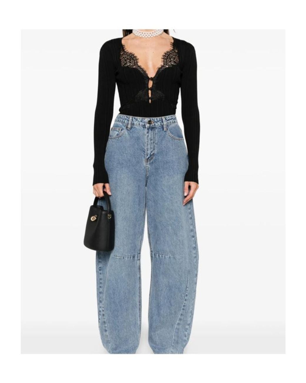 Self-Portrait Black V-Neck Knitwear