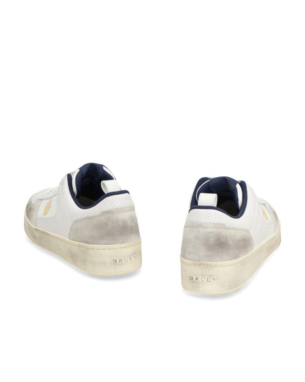 Bally White Logo Low-Top Leisure Sneakers for men