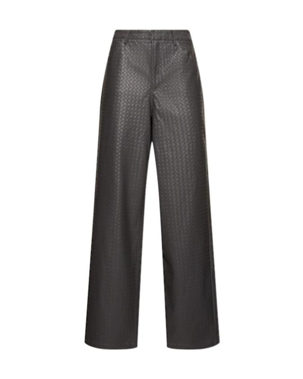 ROTATE BIRGER CHRISTENSEN Gray Weaved Printed Casual Pants