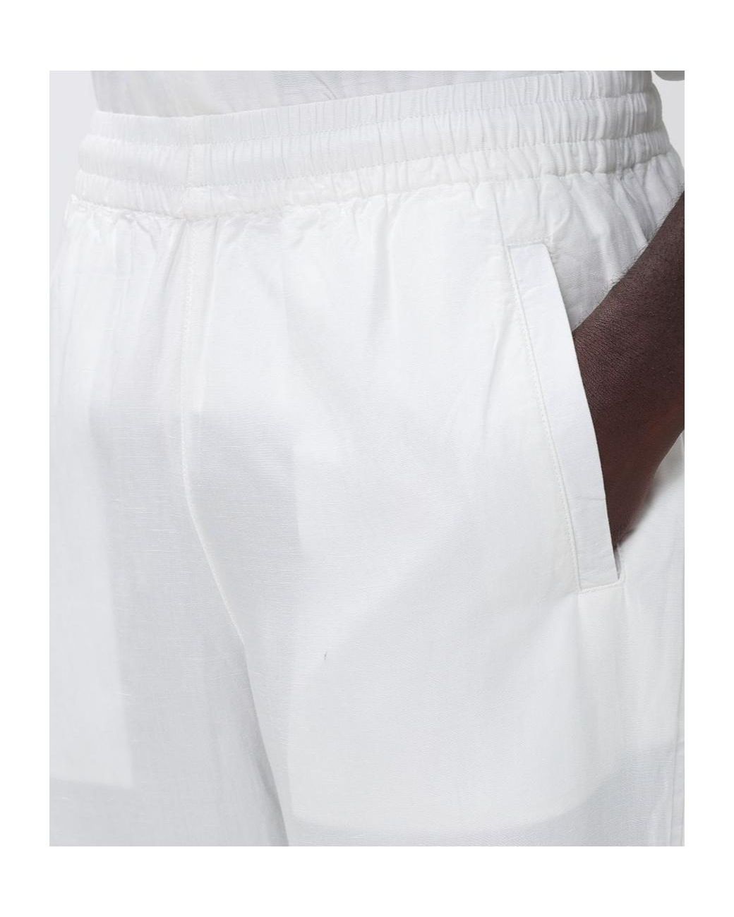 DIESEL White Elastic-Waist Casual Trousers for men