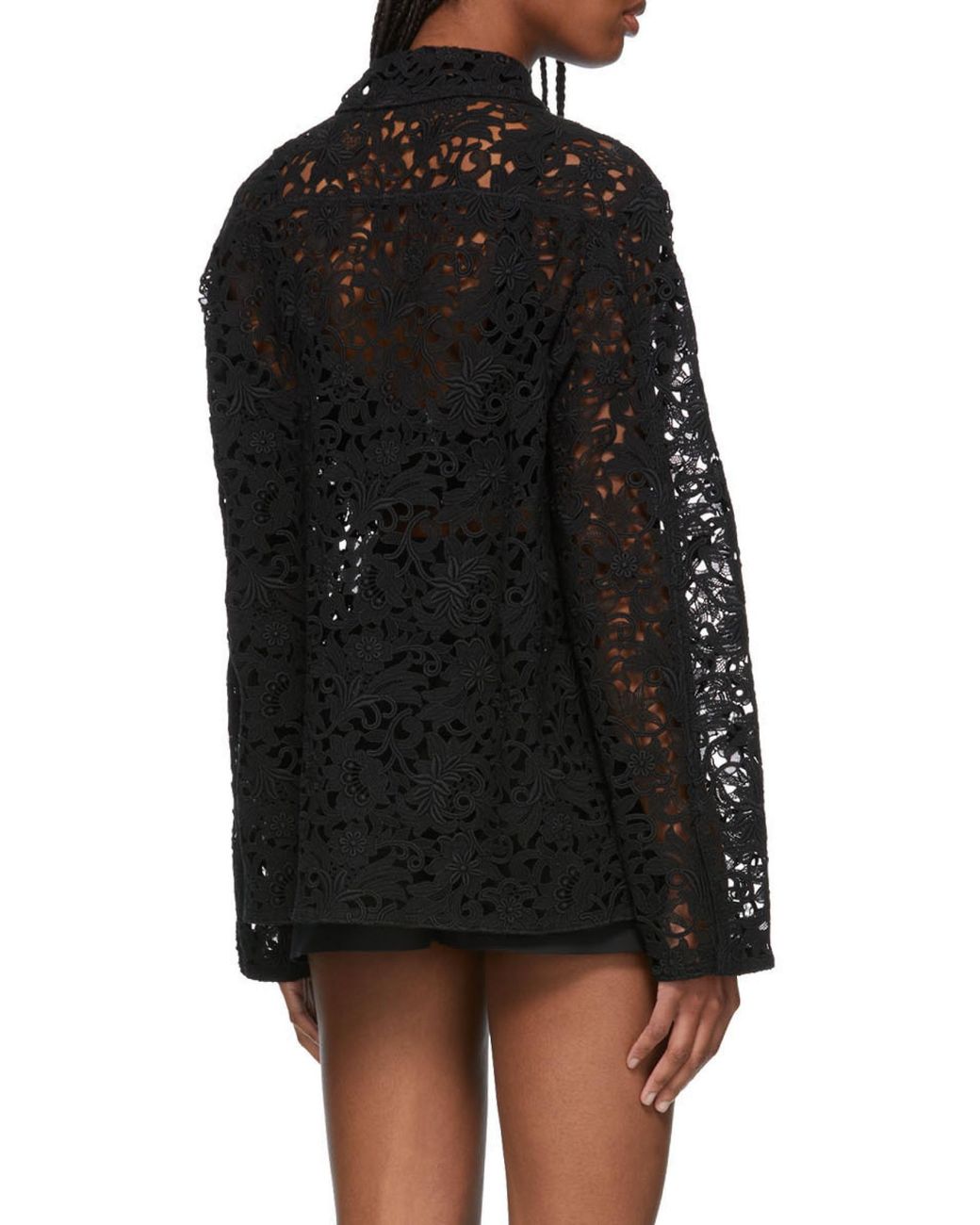 Valentino Black Blossom Macramé Jacket