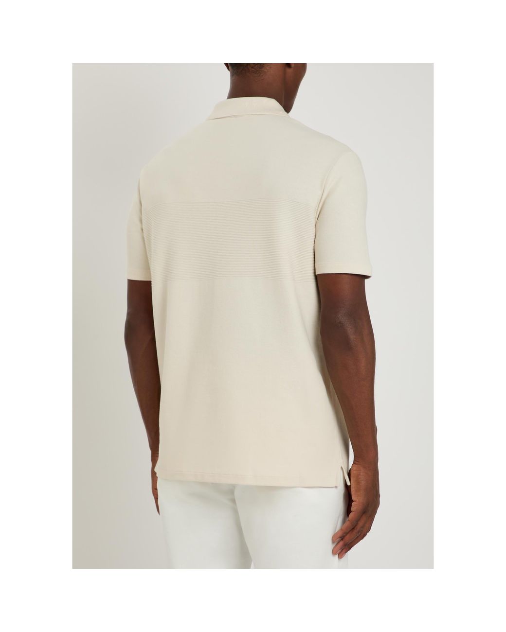 Paul Smith White Cotton Zip Collar Polo Shirt for men
