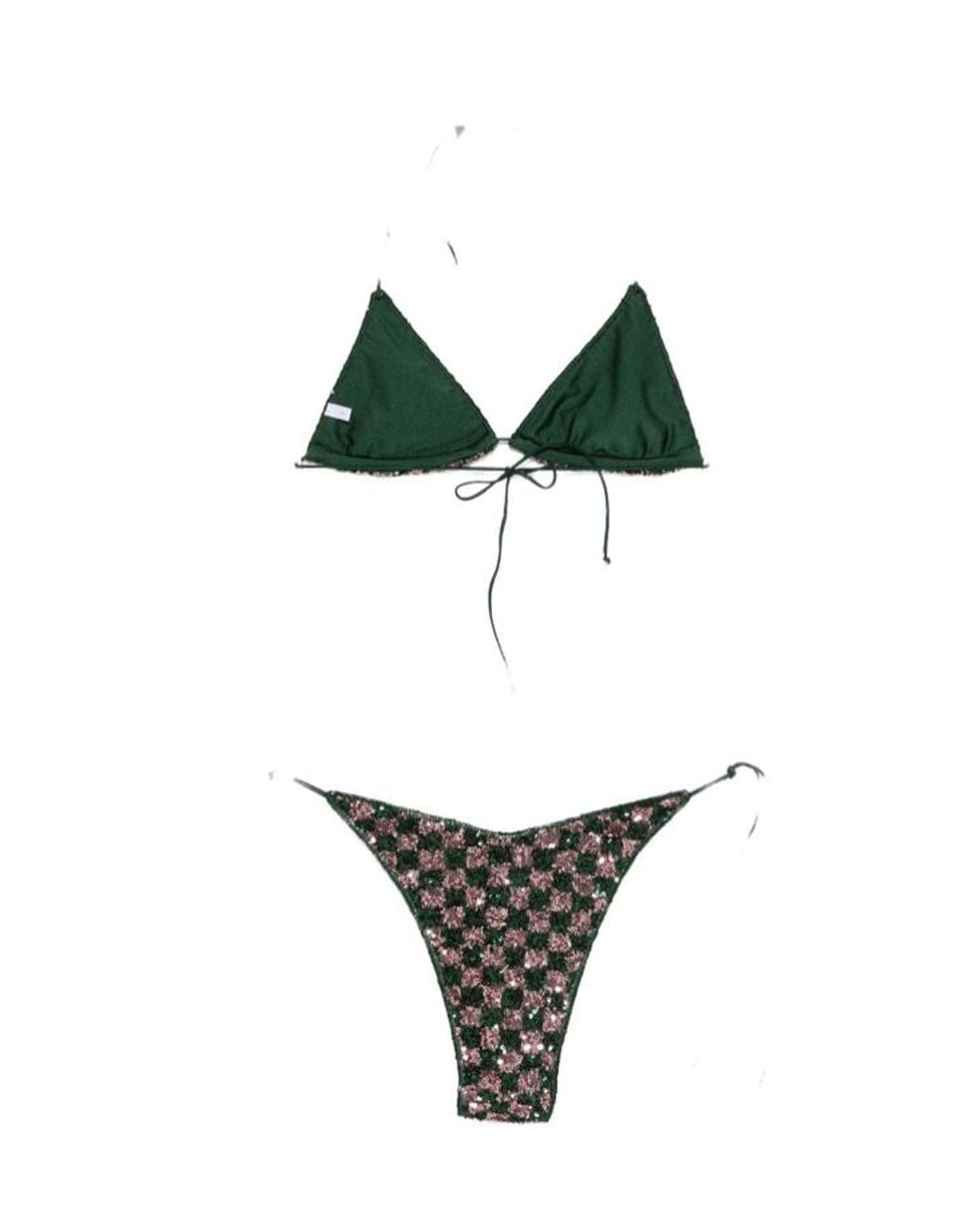 Oseree White Lace-Up Bikini Set