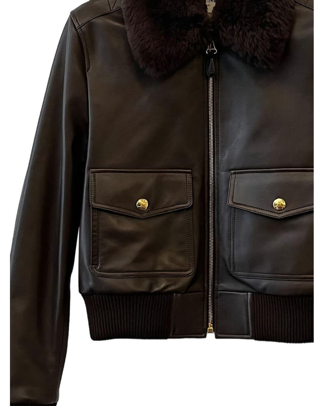 Céline Brown Aviator Blouson Jacket