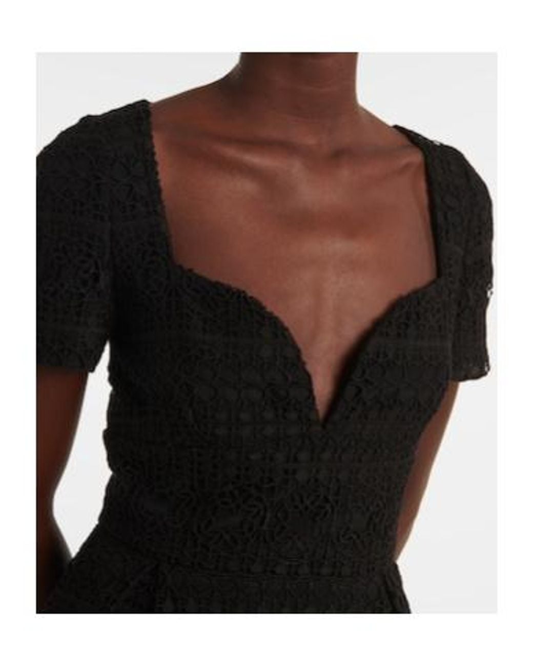 Elie Saab Black Macramé Midi Dress