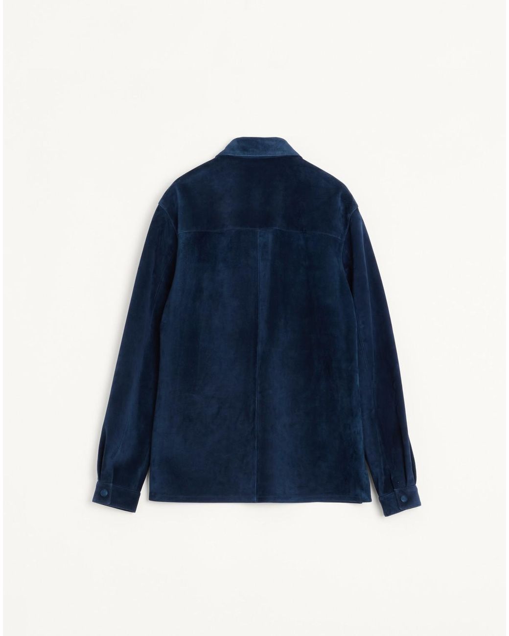 Valentino Blue Vgold Velour Leather Jacket for men