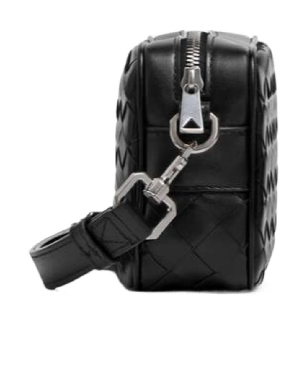 Bottega Veneta Black Intrecciato Mini Camera Bag for men
