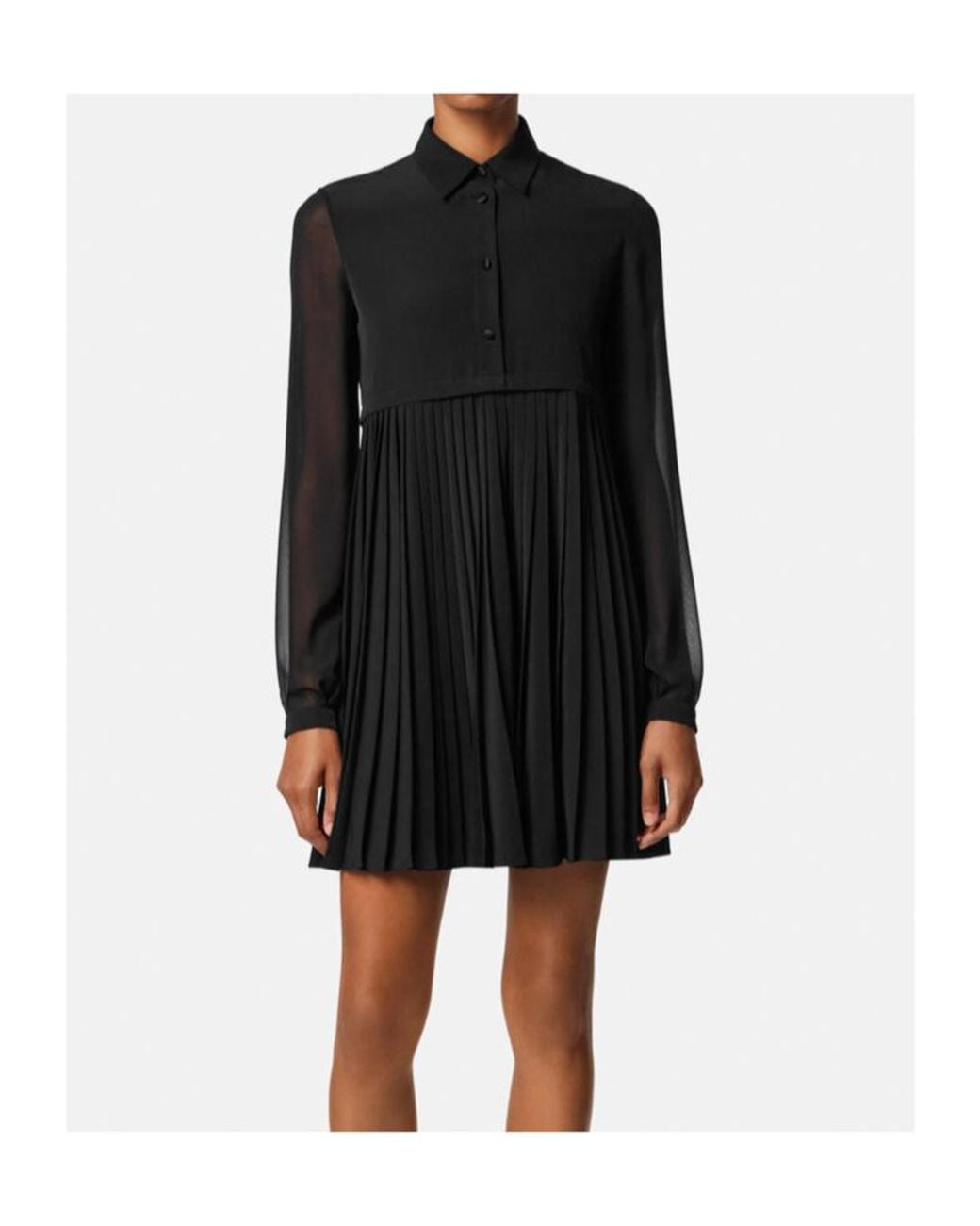 Versace Black Crêpe De Chine Lavallière Mini Dress
