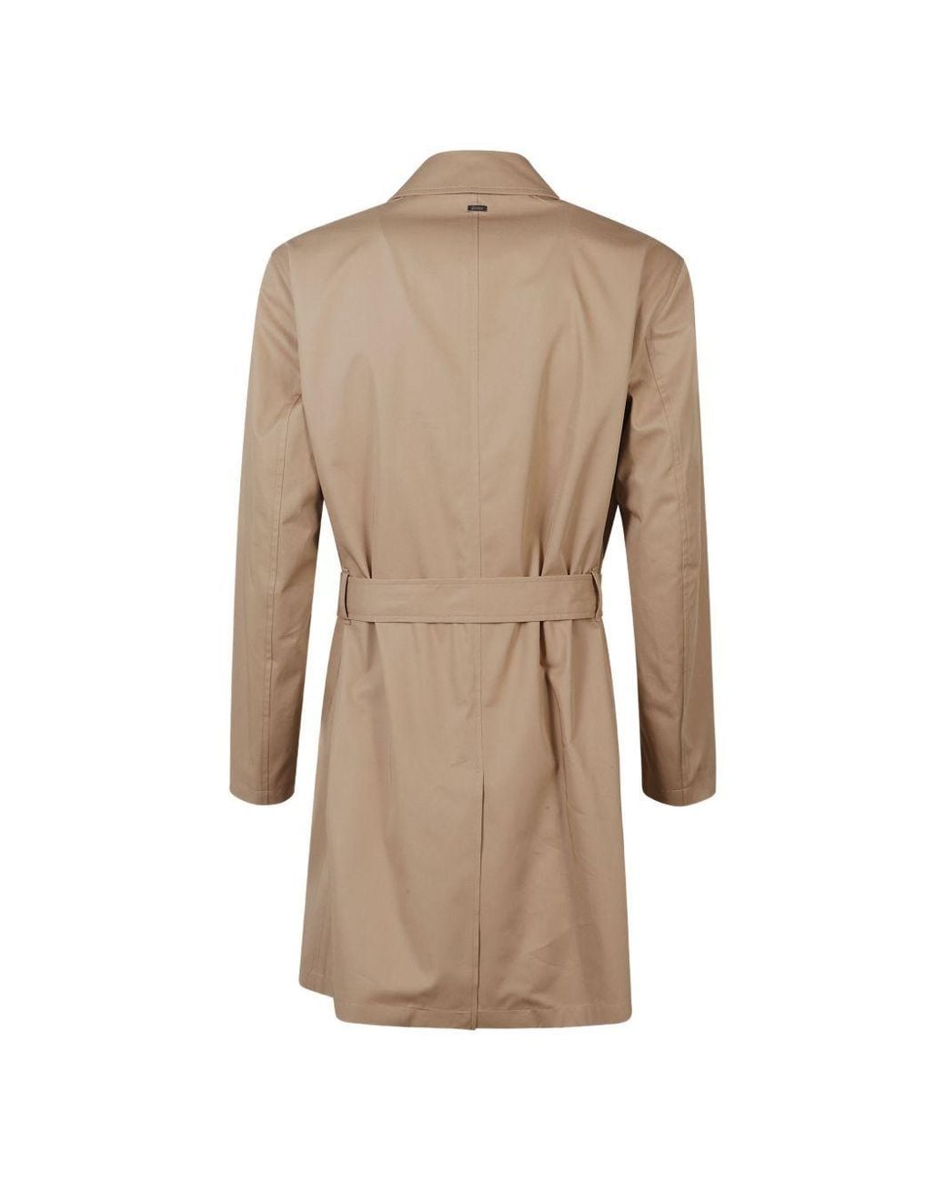 Herno Natural Double-Breasted Belted Coat for men