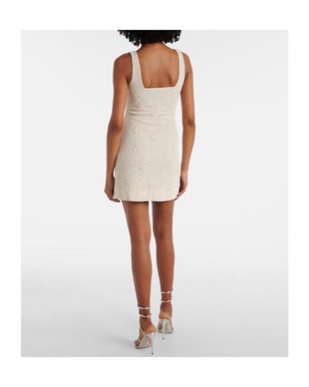 Staud White Le Sable Beaded Minidress