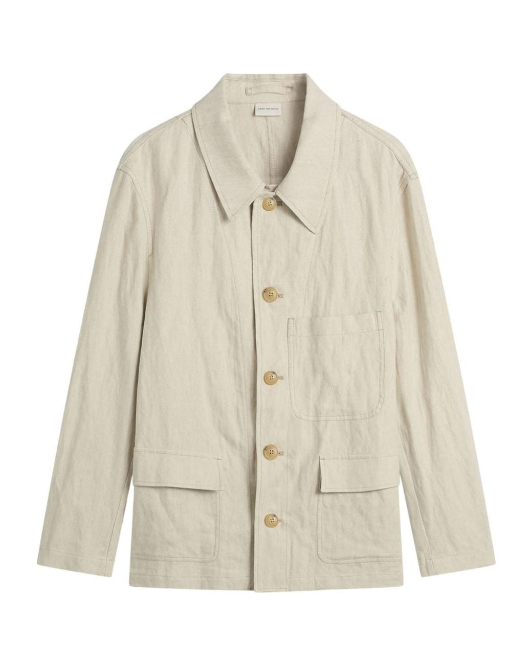 Dries Van Noten Natural Buttoned Jacket for men