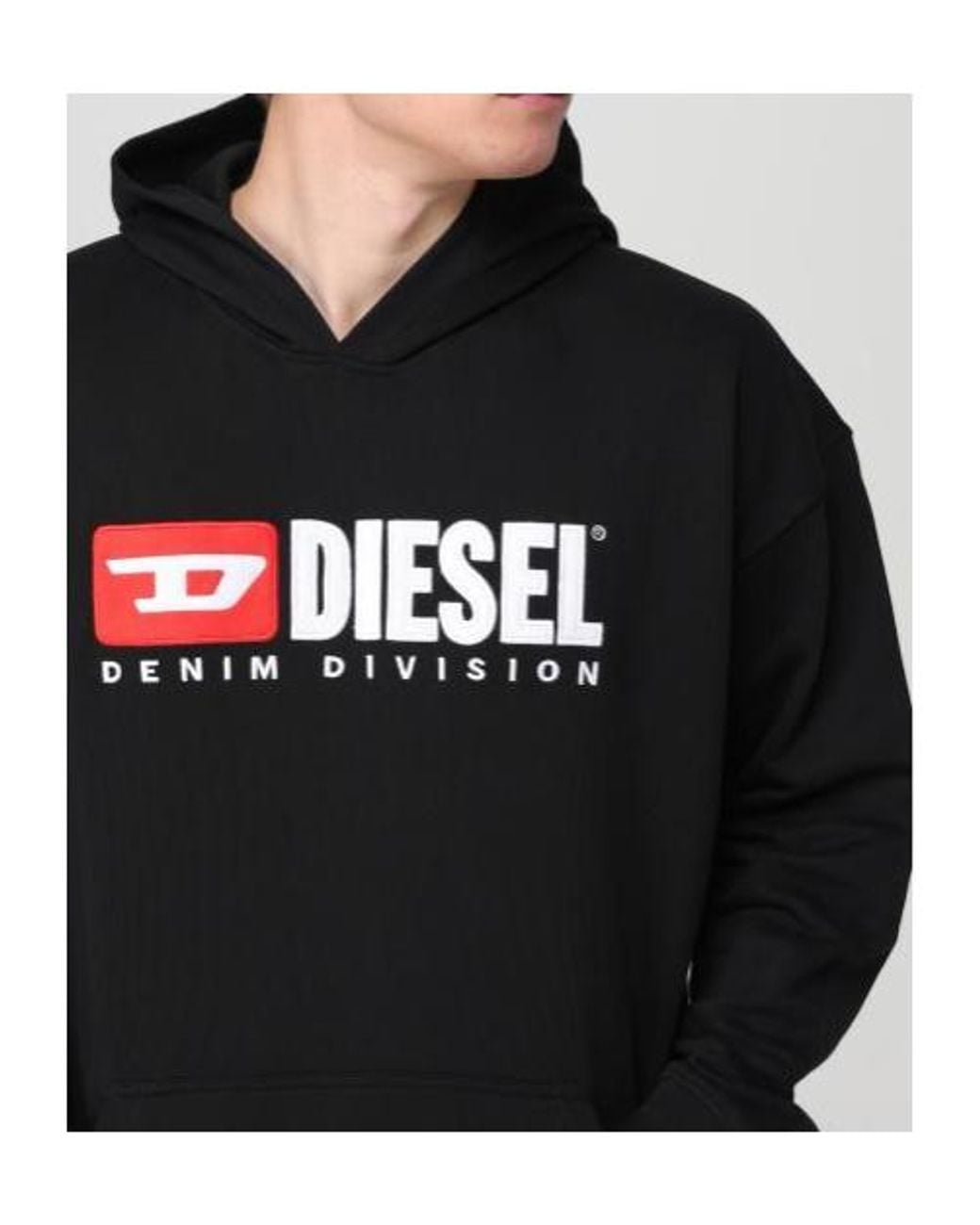 DIESEL Black S-Boxt Logo Printed Hoodie for men