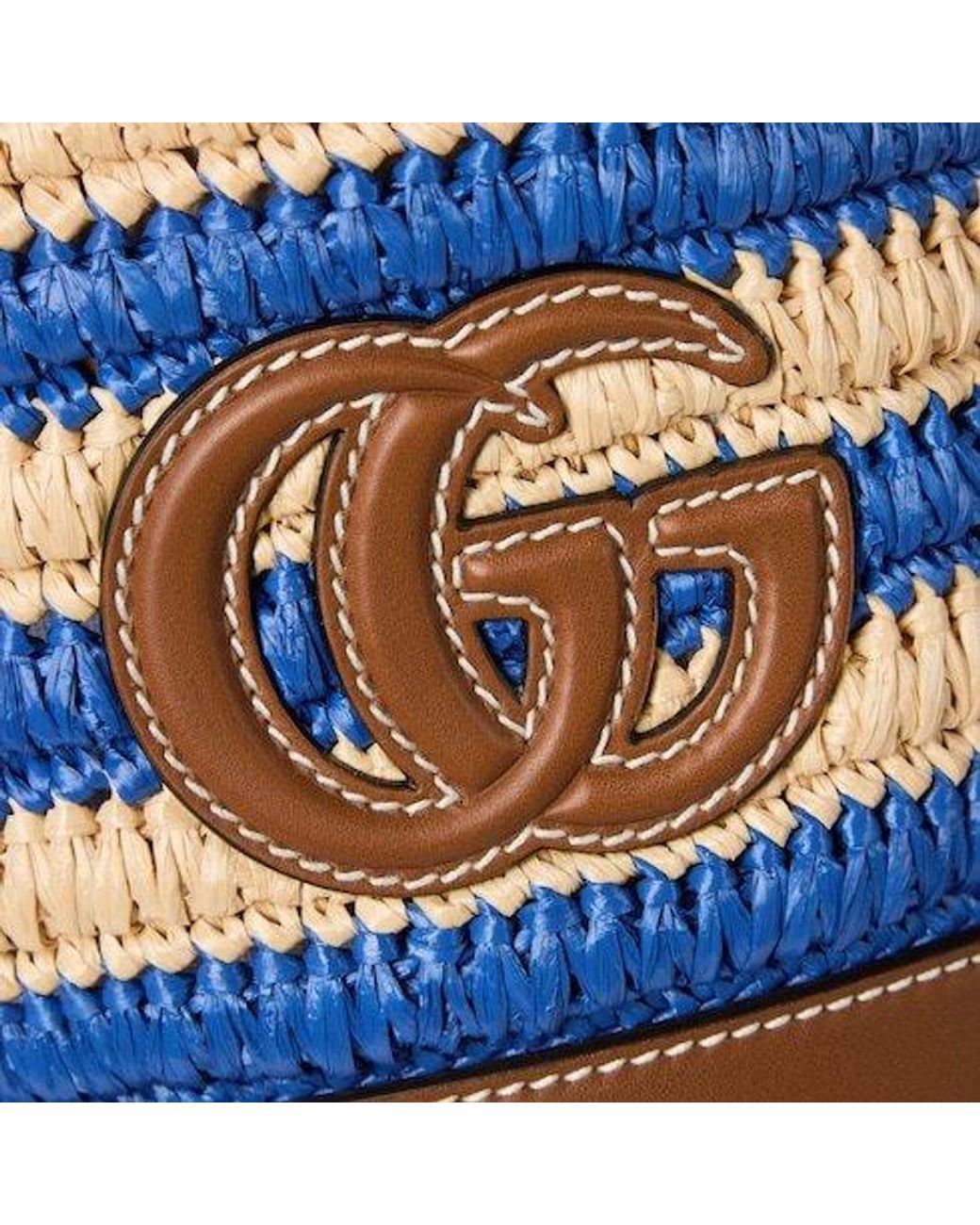 Gucci Blue Woven Mini Bucket Bag