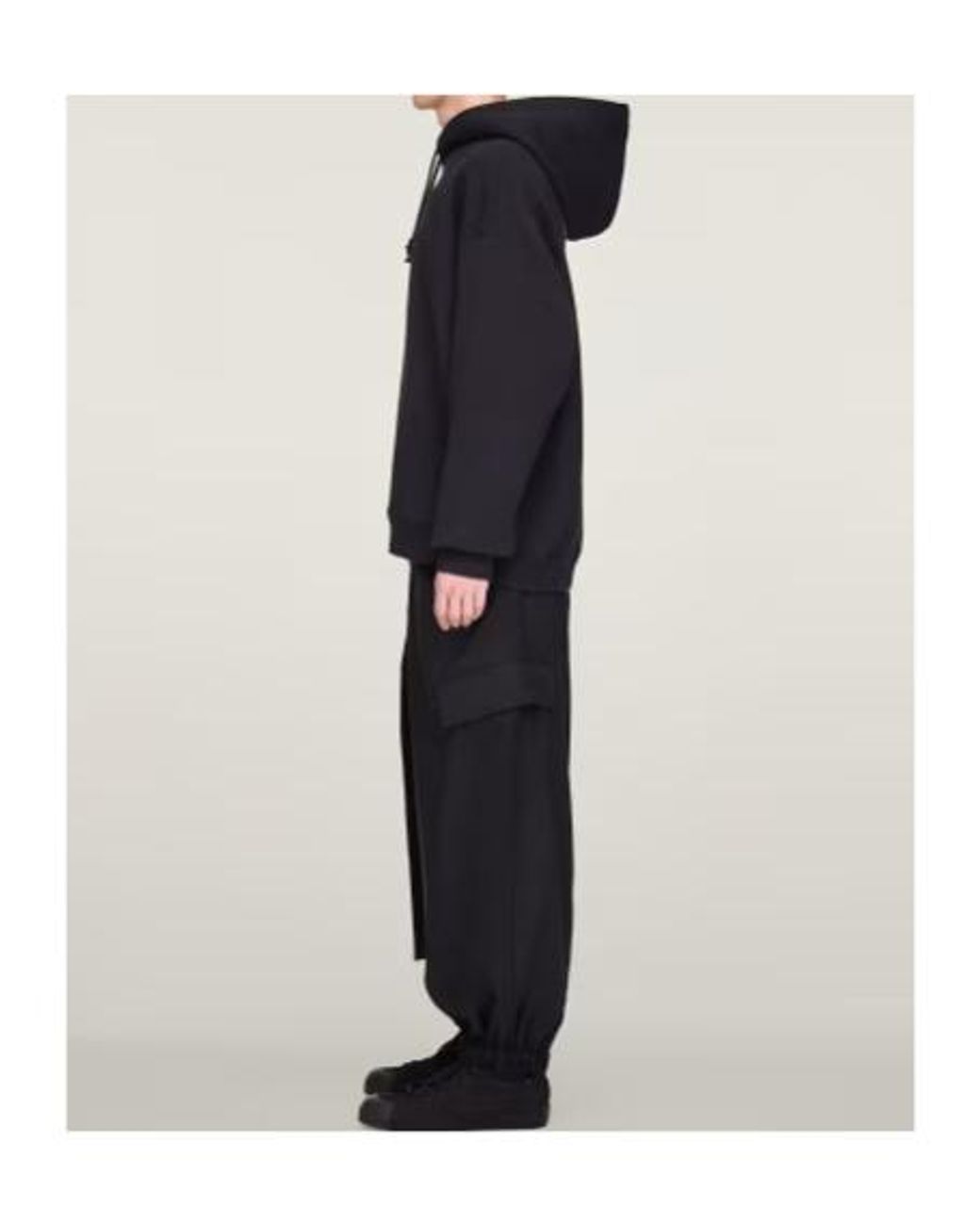 Y-3 Black Relaxed-Fit Hoodie for men