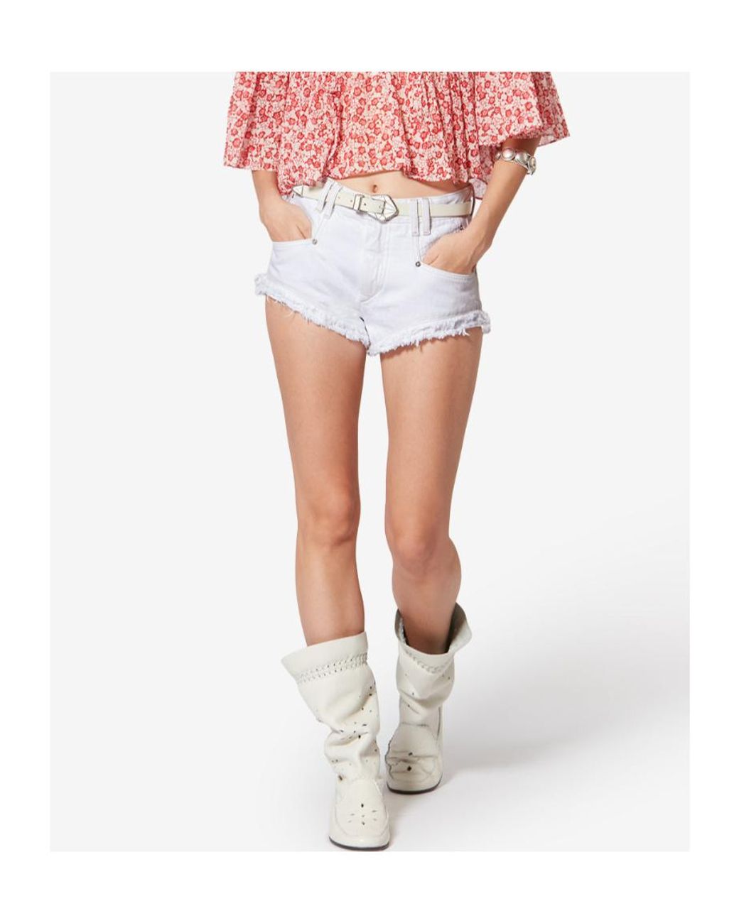 Isabel Marant White Isabel Marant Eneidala Denim Shorts