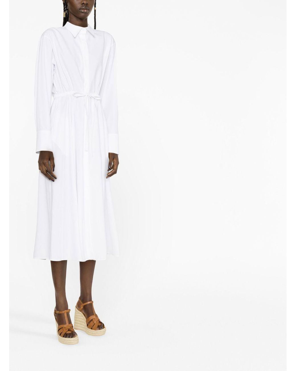Valentino White Lapel Shirt Dress