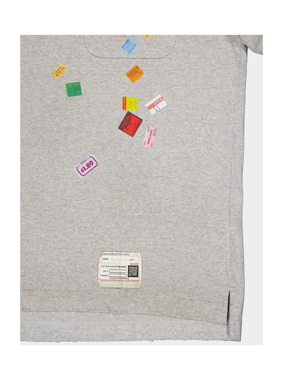 Maison Mihara Yasuhiro Gray Price Tag Sticker Printed T-Shirt for men