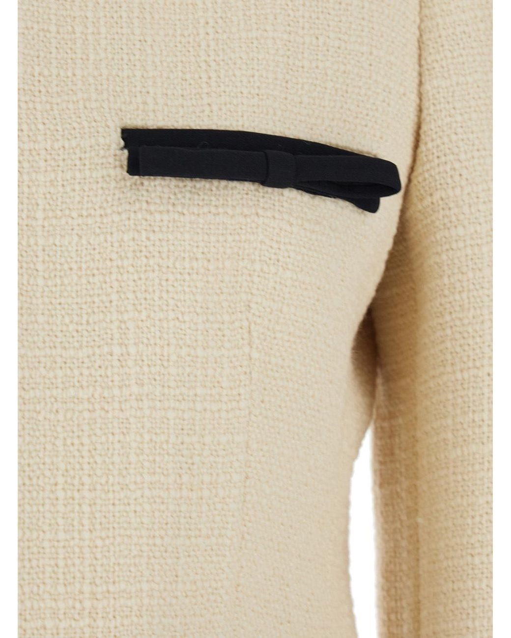 Valentino Natural Bow Detailed Tweed Jacket