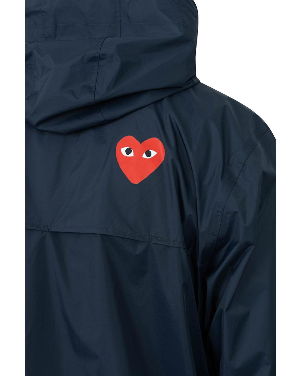 COMME DES GARÇONS PLAY Blue Comme Des Garçons Play Logo Detailed Hooded Jacket for men