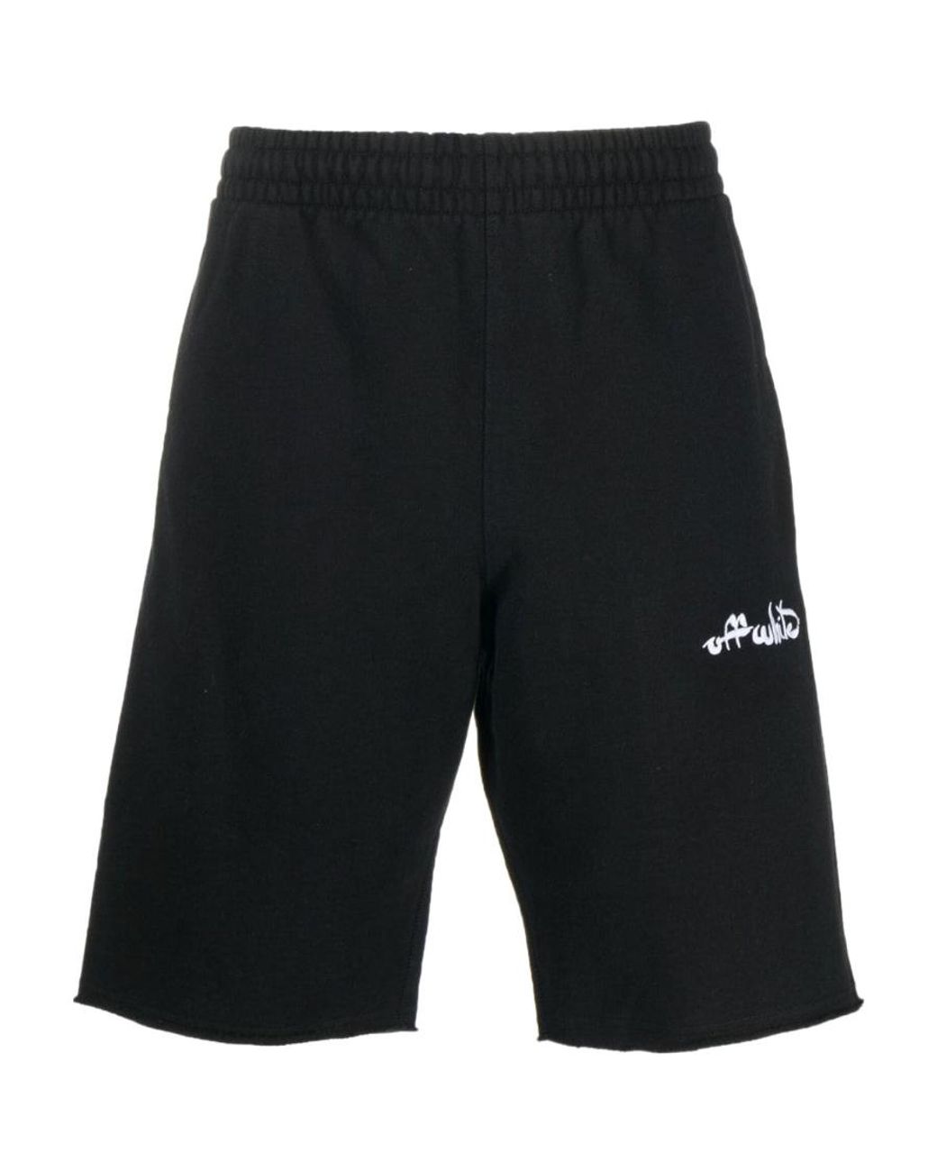 Off-White c/o Virgil Abloh Black Script Logo Track Shorts for men