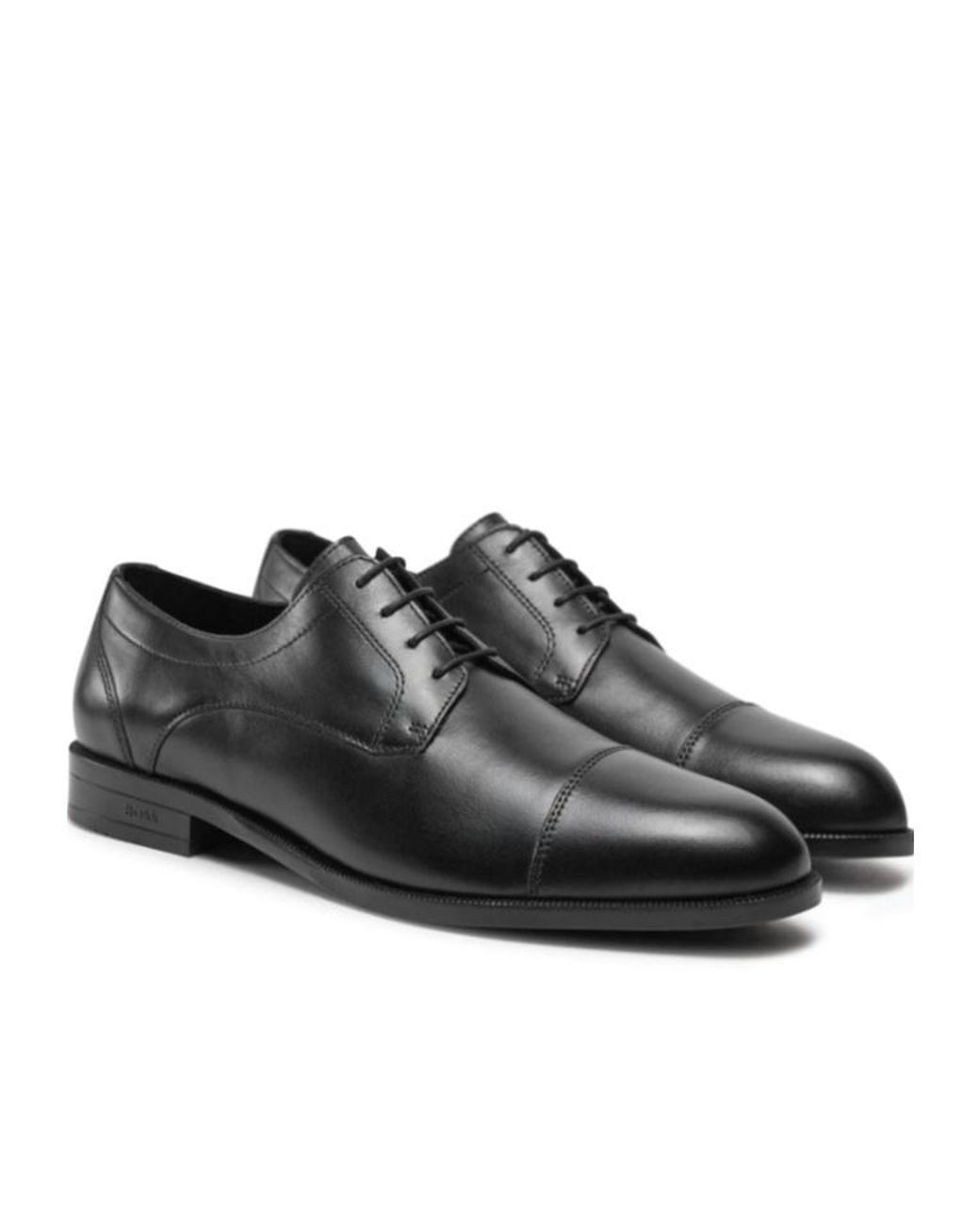 Boss Black Leather Derby Shoes for men