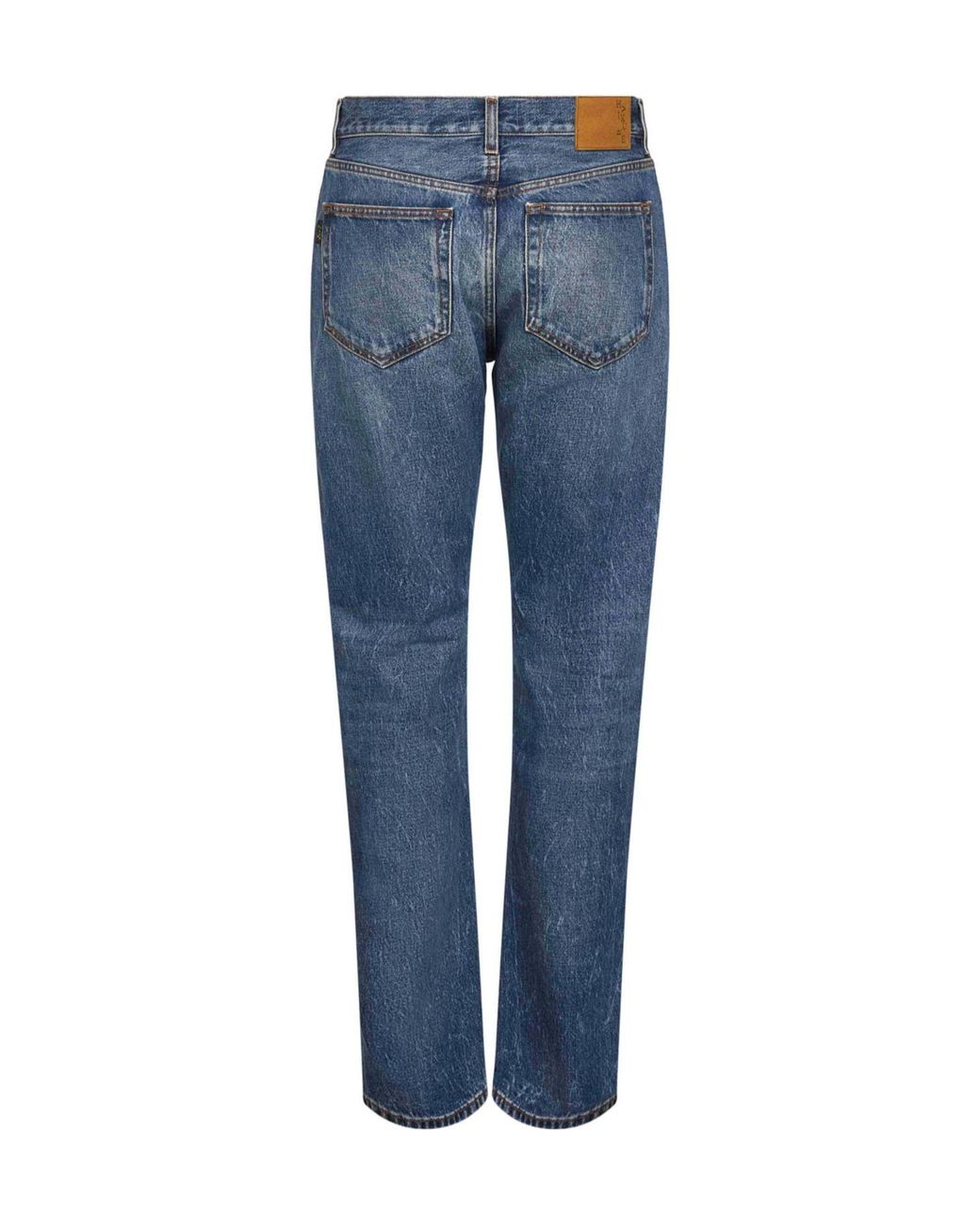 Haikure Blue Logo Patch Straight-Leg Jeans for men