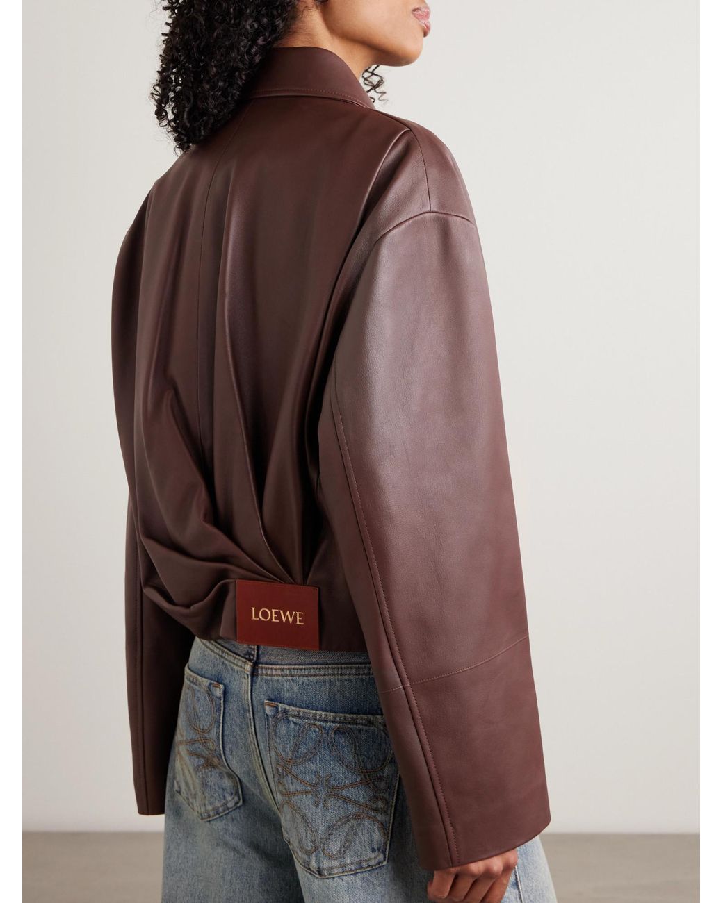 Loewe Brown Balloon Leather Jacket