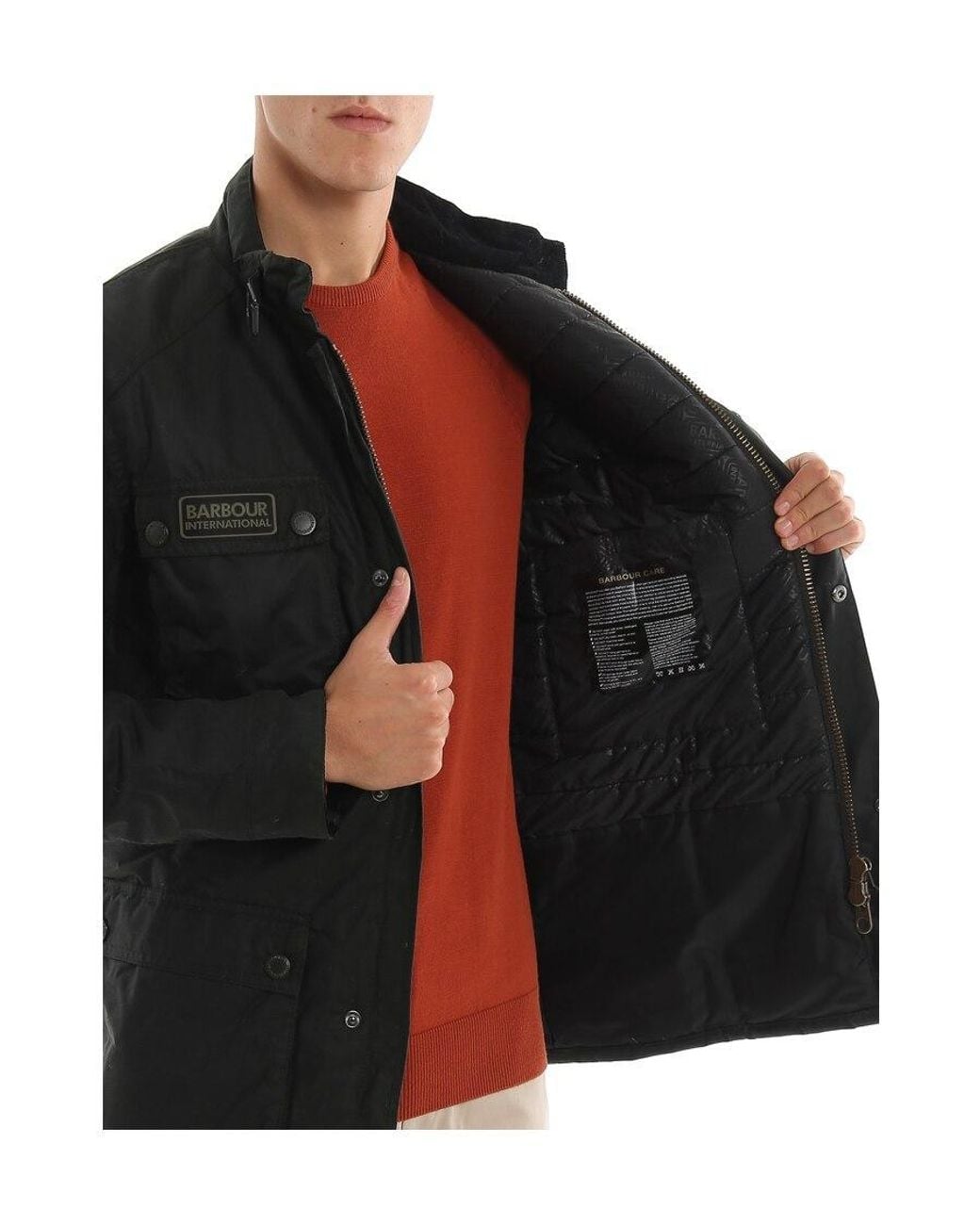 Barbour Black Belted Patch Pocket Jacket for men
