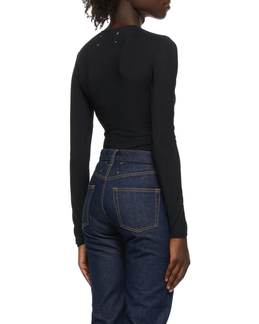 Maison Margiela Black Long-Sleeved Jersey Bodysuit